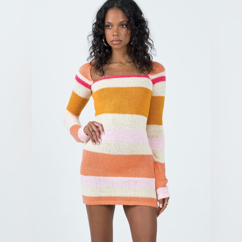 Princess Polly ANIA MINI DRESS ORANGE‎ / PINK MULTI US 6